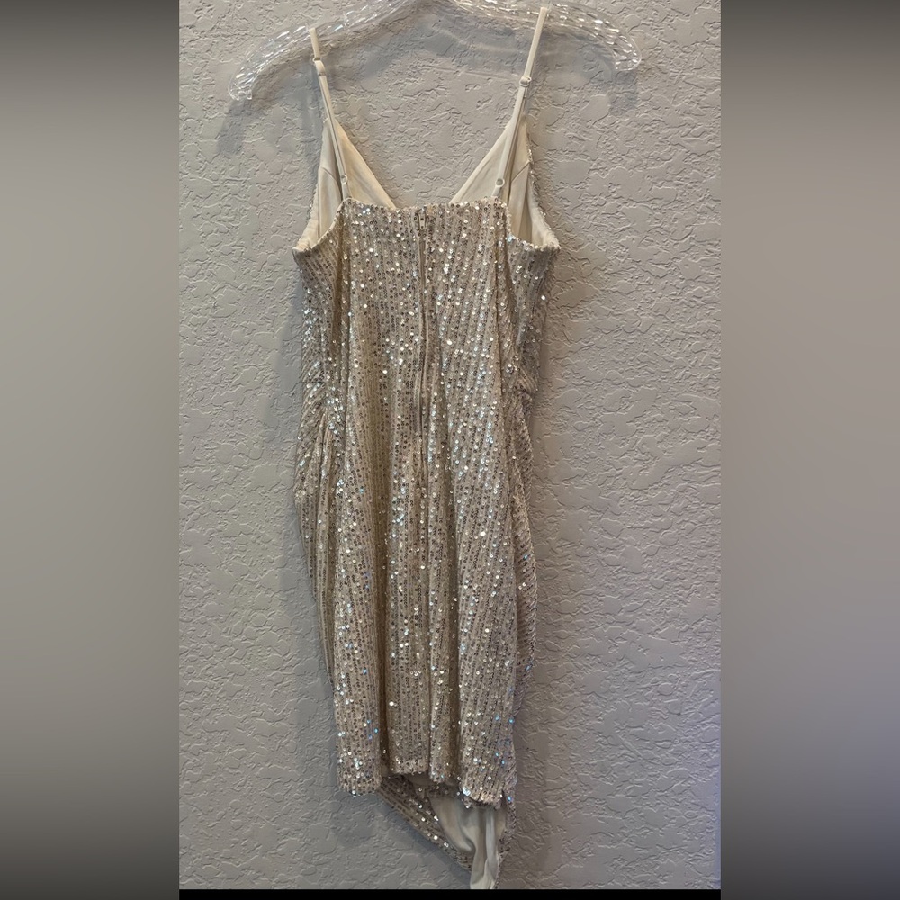 Crystal Sky Sequence Shift Woman’s Mini Dress Whi… - image 6